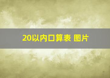 20以内口算表 图片